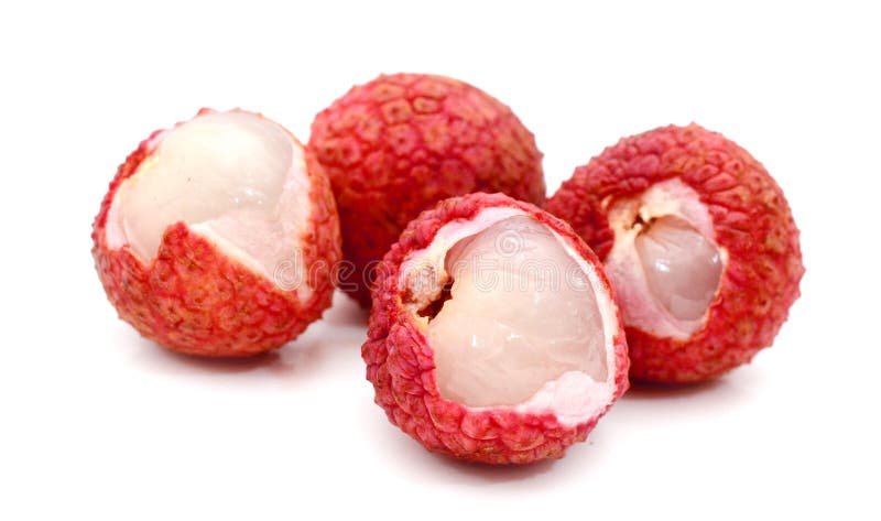 Свежие lychees изолированные на белом. стоковые изображения rf