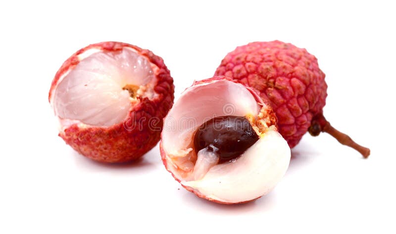 Свежие lychees изолированные на белом фоне. стоковая фотография rf