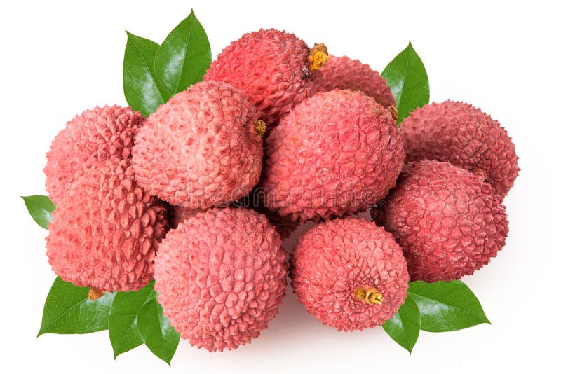 свежие изолированные lychees белые стоковая фотография
