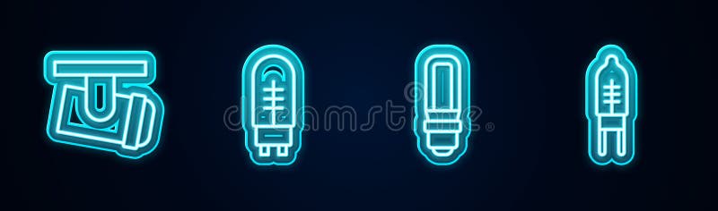 Светодиодная лампа и лампы. Неоновый значок. Вектор бесплатная иллюстрация