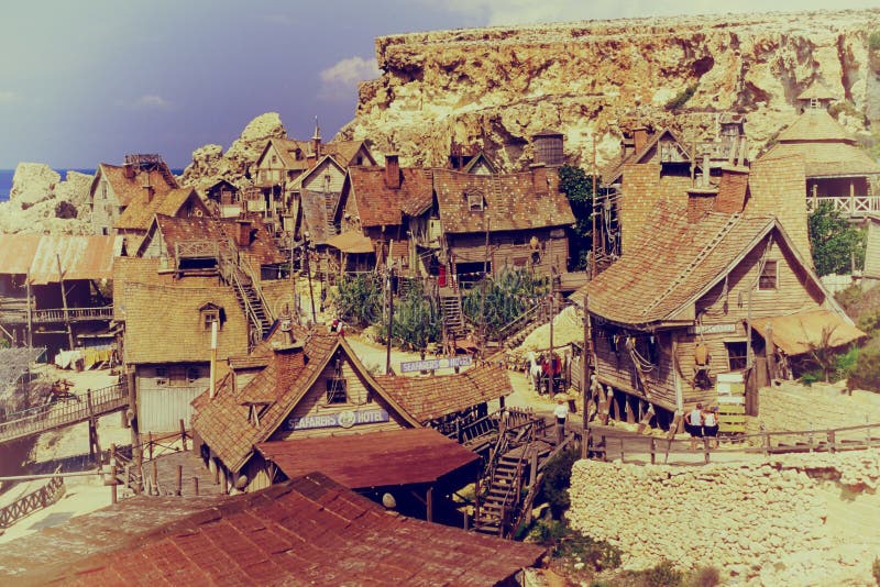 Село Popeye, Мальта стоковое фото Село Popeye, Мальта стоковое фото