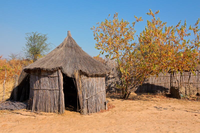 Traditional rural African reed and thatch hut, Caprivi region, Namibia. Traditional rural African reed and thatch hut, Caprivi region, Namibia