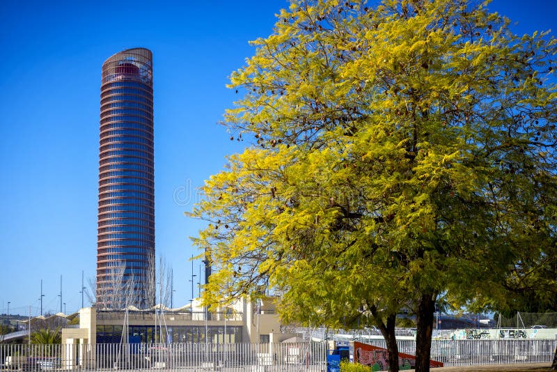 Севилья: Взгляд Севильи Башни Torre de Севильи Севильи, Андалусии, Испании стоковое изображение rf Севилья: Взгляд Севильи Башни Torre de Севильи Севильи, Андалусии, Испании стоковое изображение rf