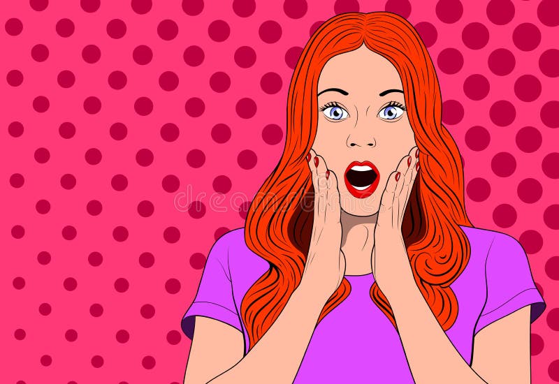 Сексуальная удивленная девушка redhead в платье на striped розовой предпосылке Красочная иллюстрация вектора женщины стиль искусс бесплатная иллюстрация Сексуальная удивленная девушка redhead в платье на striped розовой предпосылке Красочная иллюстрация вектора женщины стиль искусс бесплатная иллюстрация