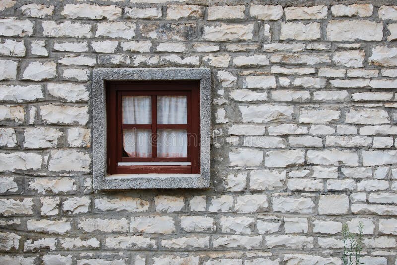 Alone window in the middle of the wall. Alone window in the middle of the wall