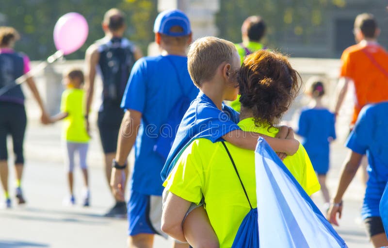 Семьи после sportive события стоковые фото Семьи после sportive события стоковые фото