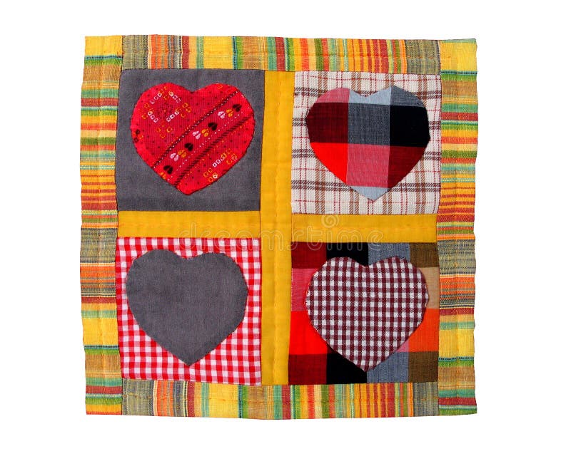 Four quilted hearts. Four quilted hearts