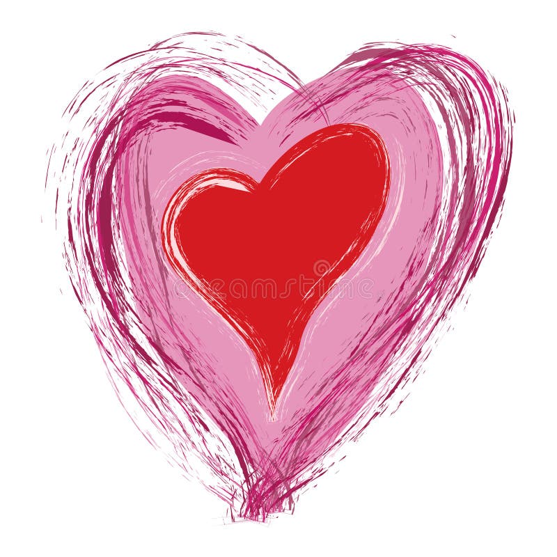 Grungy Valentine heart on white background. Grungy Valentine heart on white background.