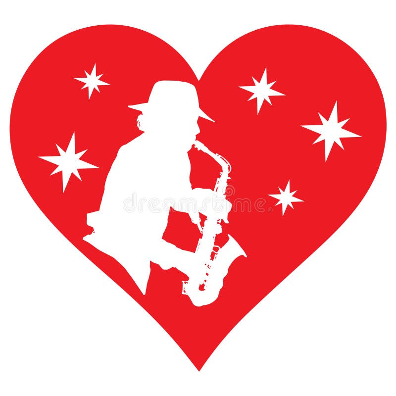 Сердце и саксофонист i любят сыграть saxaphone бесплатная иллюстрация Сердце и саксофонист i любят сыграть saxaphone бесплатная иллюстрация