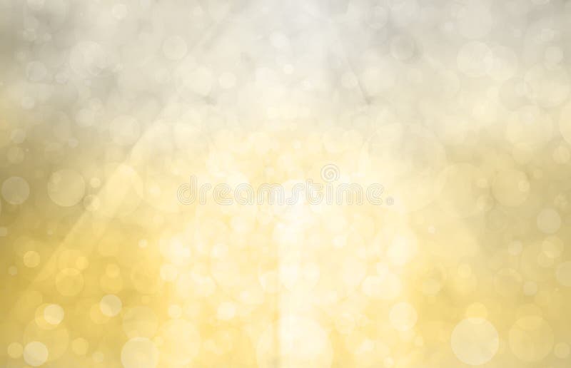 Серебряная предпосылка золота с ярким светом на кругах или пузырях bokeh в ярком белом свете иллюстрация штока