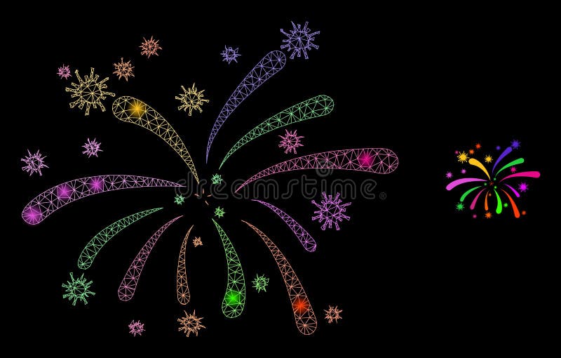 Сеть сети вирусных фейерверков яркая с lightspots бесплатная иллюстрация