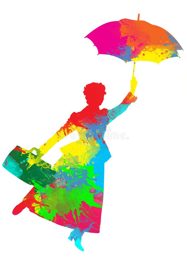 Силуэт Mary Poppins бесплатная иллюстрация Силуэт Mary Poppins бесплатная иллюстрация