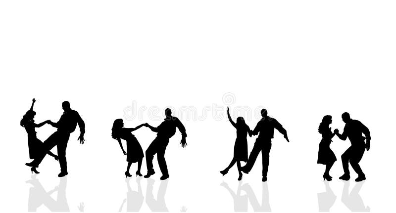 Векторный силуэт пары иллюстрация вектора