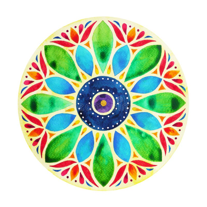 Символ знака chakra цвета силы 7, красочный символ цветка лотоса стоковое изображение