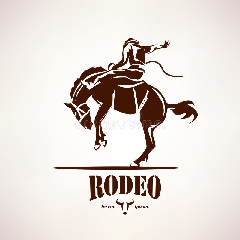 Rodeo horse symbol, stylized vector silhouette. Rodeo horse symbol, stylized vector silhouette