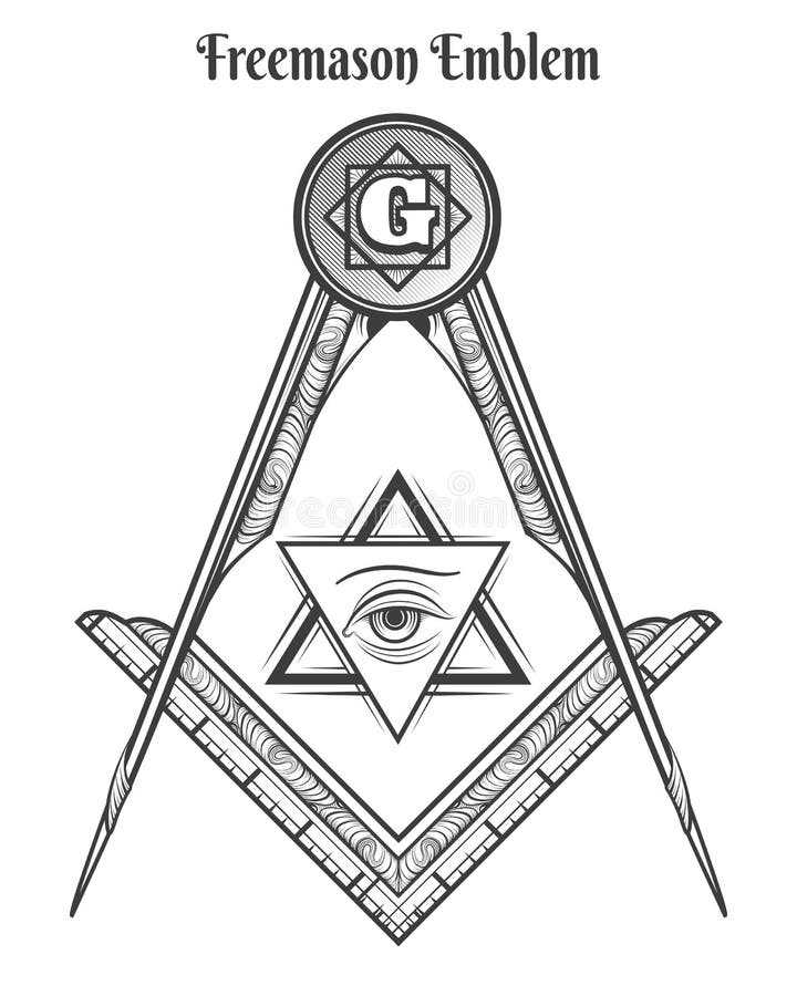 Символы квадрата и компаса Freemason иллюстрация вектора Символы квадрата и компаса Freemason иллюстрация вектора