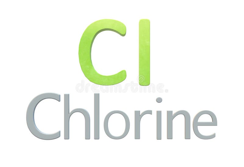 Символ хлора химический как в периодической таблице Иллюстрация штока ...