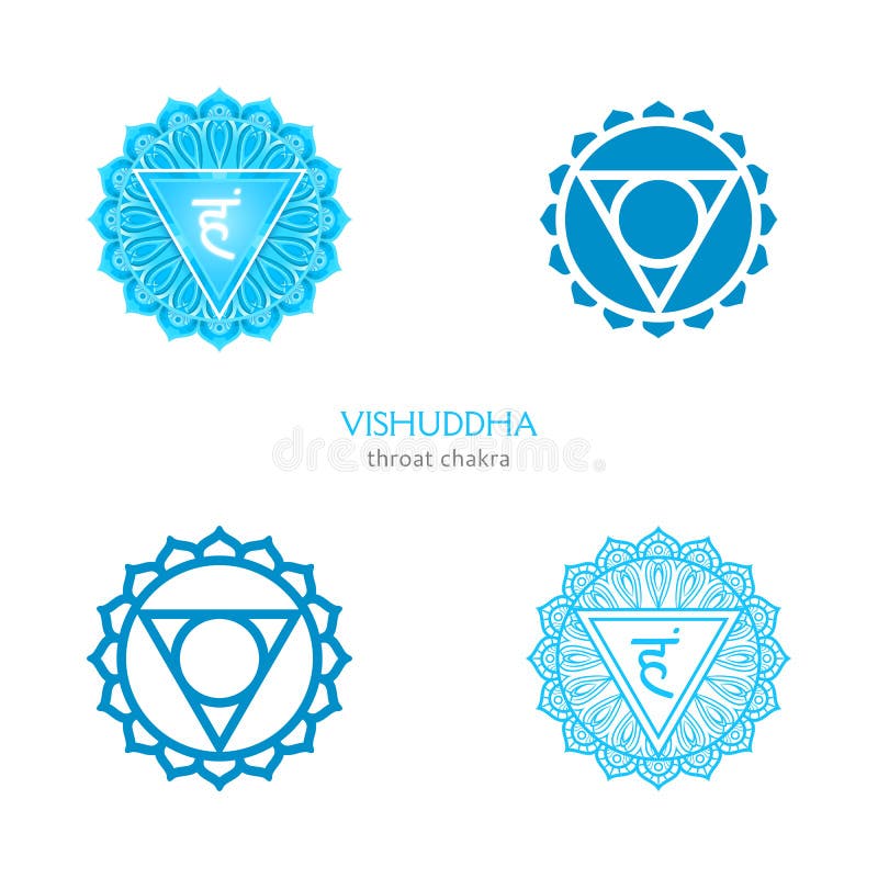 Символ чакры vishuddha горло. Красочная мандала. Иллюстрация вектора бесплатная иллюстрация