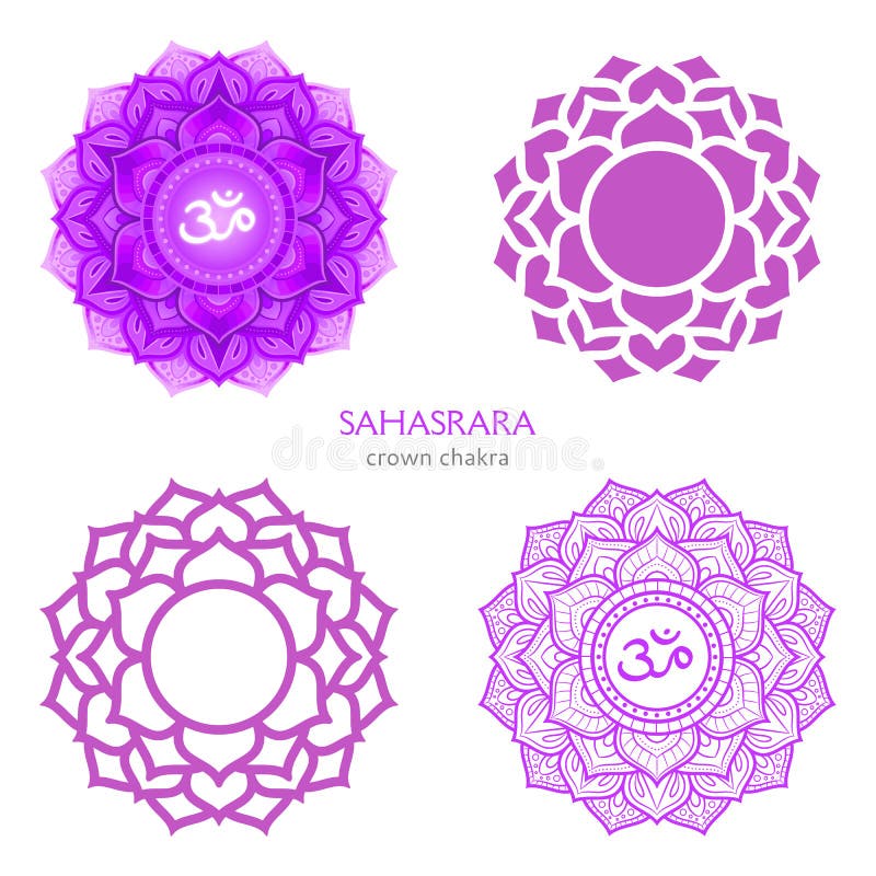 Символ чакры кронес sahasrara. Красочная мандала. Иллюстрация вектора иллюстрация штока