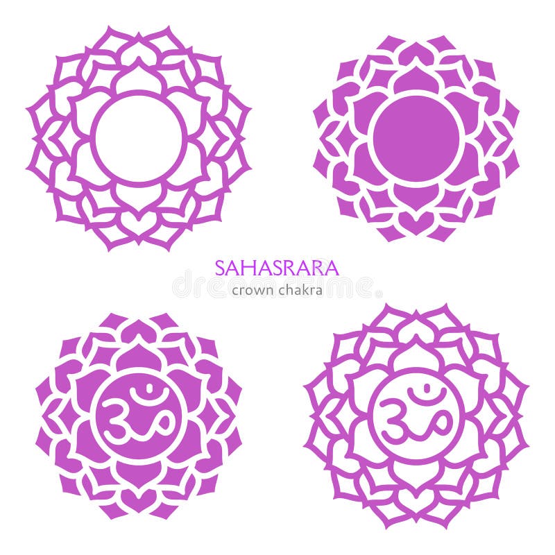 Символ чакры кронес sahasrara. Красочная мандала. Иллюстрация вектора бесплатная иллюстрация