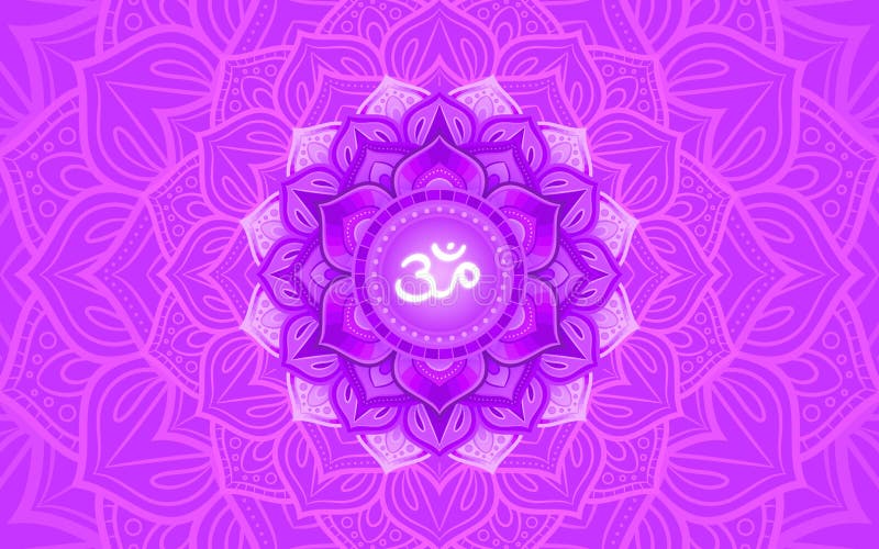 Символ чакры кронес sahasrara. Красочная мандала. Иллюстрация вектора бесплатная иллюстрация