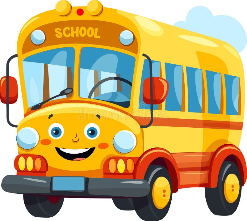 симпатичная векторная иллюстрация желтого школьного автобуса на Гавайях ...
