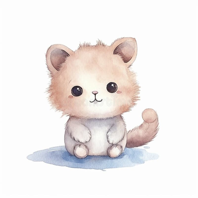 симпатичный персонаж мультфильмов о животных на Гавайях, изолированный на белом фоне, созданный с помощью генеративного помощника бесплатная иллюстрация