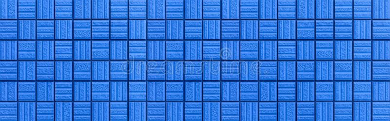 Синяя линия стена мозаики кроет текстуру и безшовную фон плиткой иллюстрация вектора