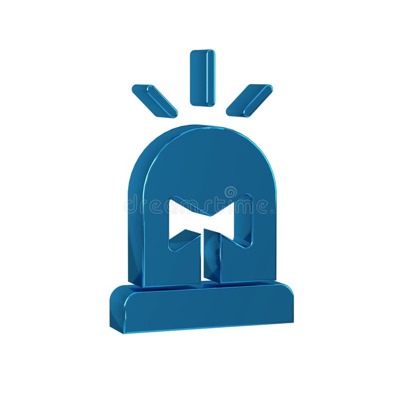 сирена синего цвета, изолированная на прозрачном фоне. сигнальная ...