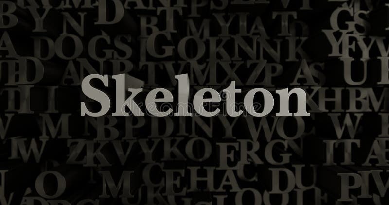 Скелет - 3D представило металлическую typeset иллюстрацию заголовка бесплатная иллюстрация Скелет - 3D представило металлическую typeset иллюстрацию заголовка бесплатная иллюстрация