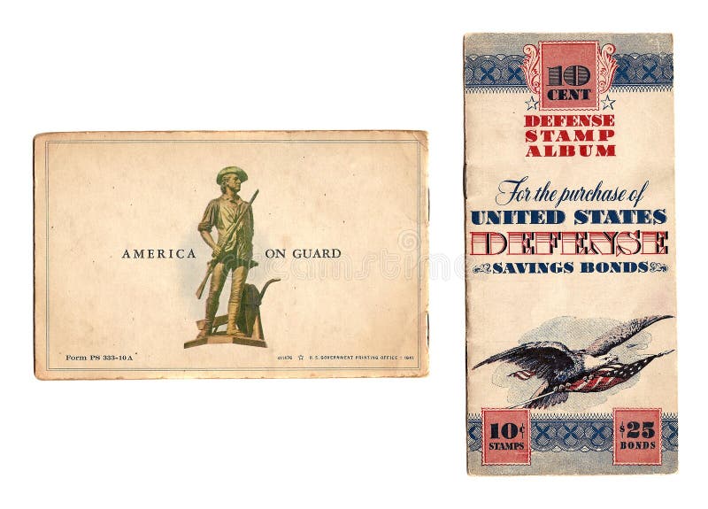 Vintage 1941 US defense stamp bond album. Vintage 1941 US defense stamp bond album.
