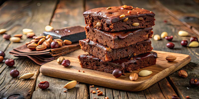 Сложные восхитительные домашние марины с орехами и шоколадными кожухами на румяной доске идеально подходят для падения иллюстрация вектора