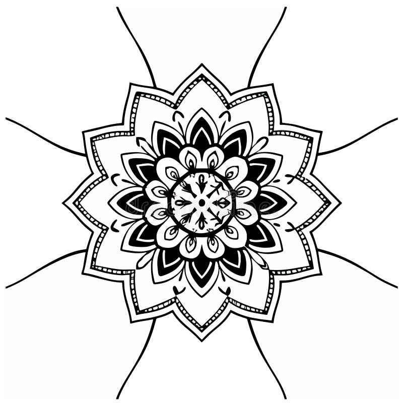 сложный черно-белый дизайн mandala идеально подходит для раскраски страниц иллюстрация вектора
