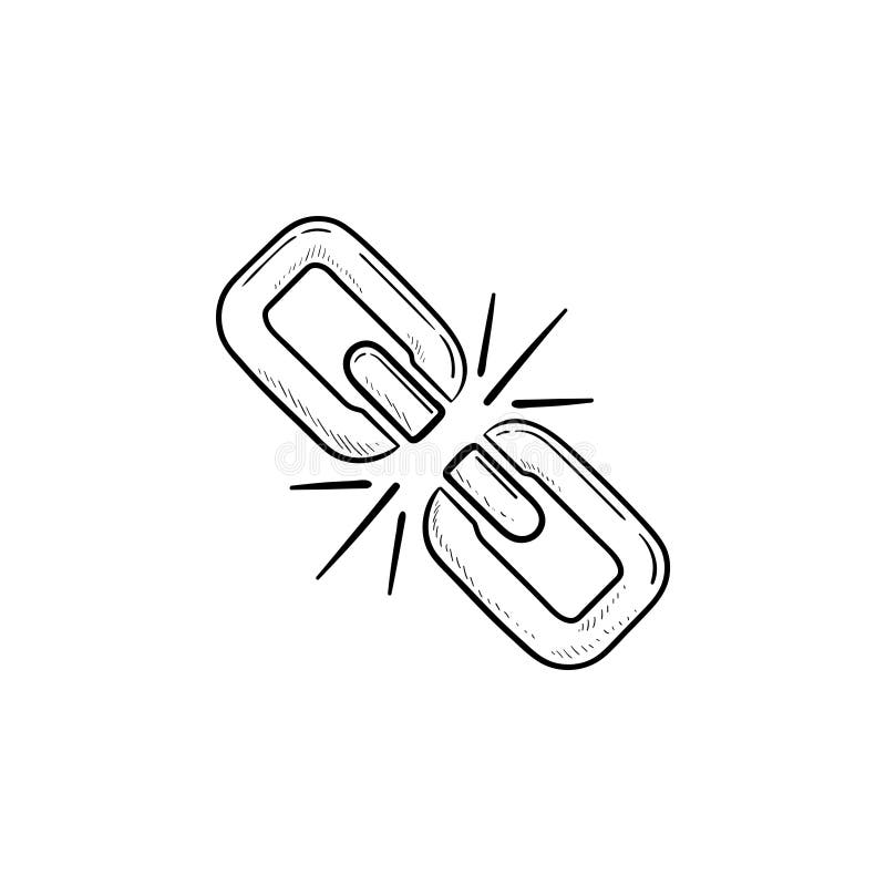 Сломленной значок doodle плана звена цепи нарисованный рукой бесплатная иллюстрация Сломленной значок doodle плана звена цепи нарисованный рукой бесплатная иллюстрация