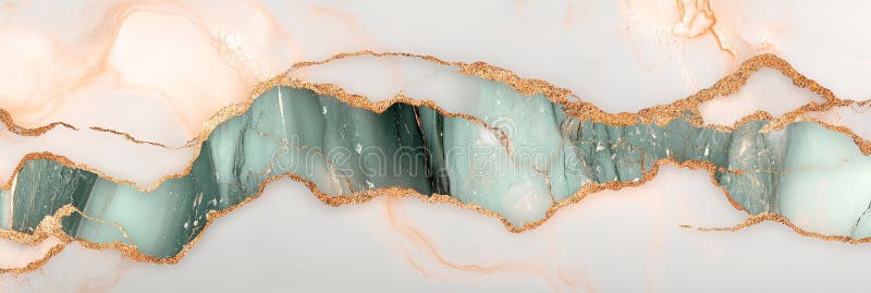 Слоновая И Медная Мрамор С Мягким Зеленым И Серым Друзь Текстуры Geode Роскошный Фон иллюстрация вектора