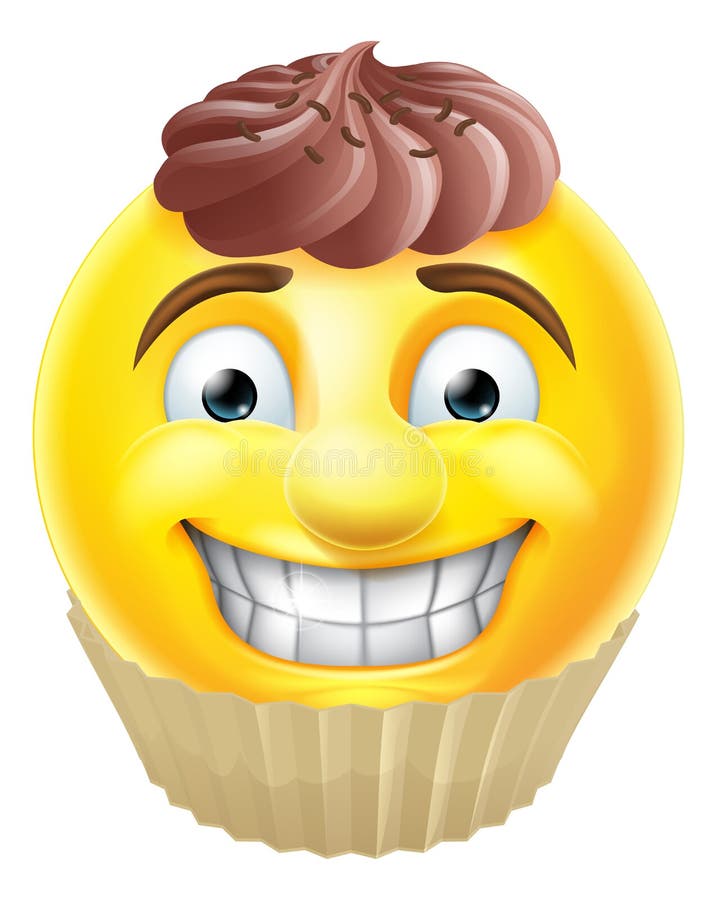 Смайлик Emoji шоколадного торта иллюстрация вектора