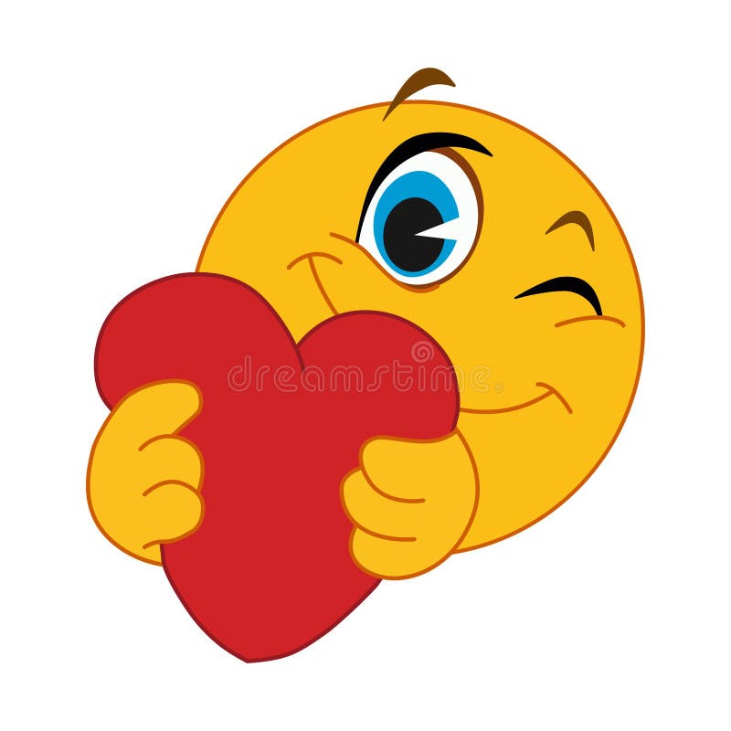 A Heartgiving Emoticon. Flat Vector Illustrations Stock Illustration Illustration of isolated