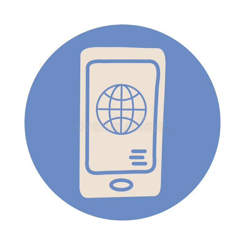 Смартфон со значком стиля блока sphere browser иллюстрация вектора