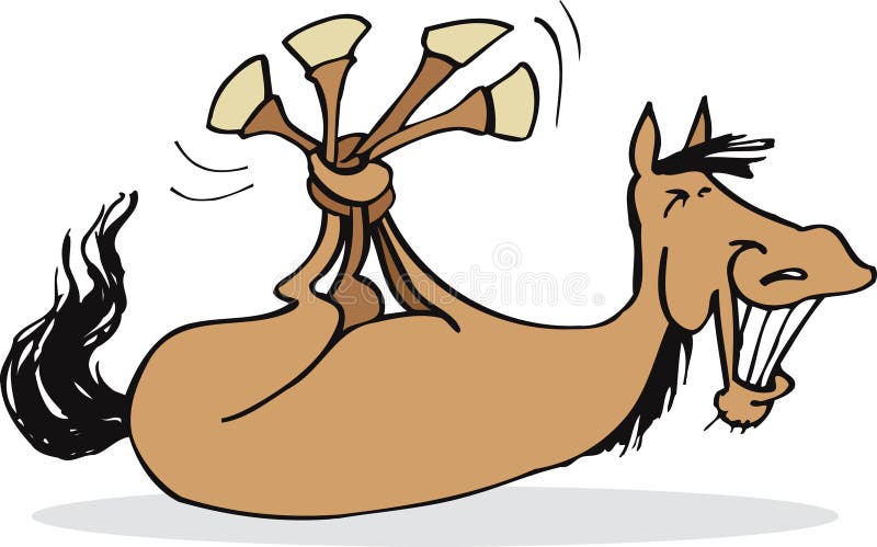 Illustration of funny horse with tangled legs. Illustration of funny horse with tangled legs