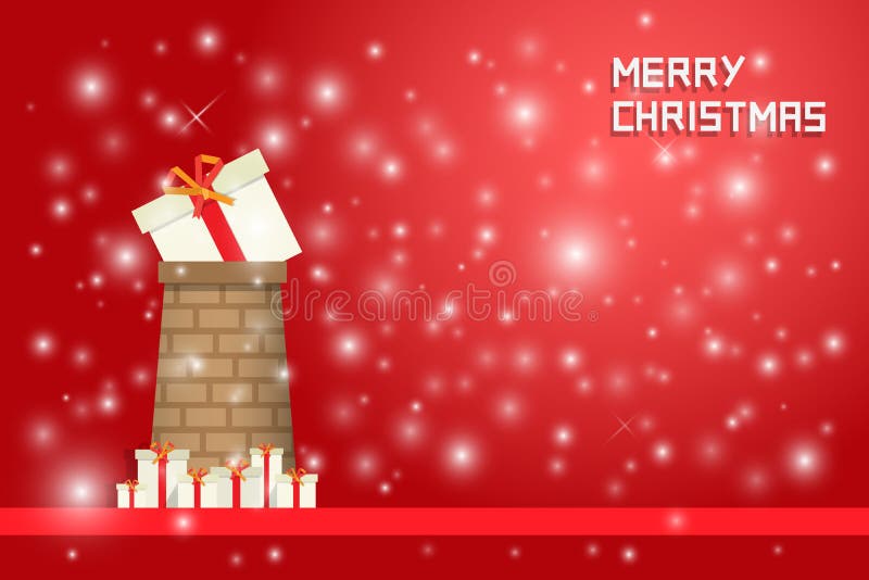 Снег и chrismas представляют на печной трубе с подарочными коробками бесплатная иллюстрация Снег и chrismas представляют на печной трубе с подарочными коробками бесплатная иллюстрация