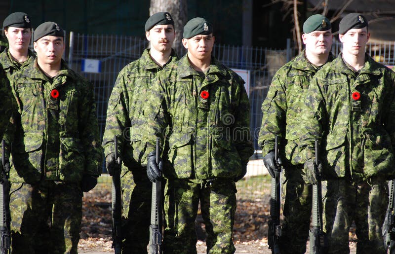 MONTREAL CANADA NOVEMBER 6 :Canadians soldiers in uniform for the remembrance Day on November 6, 2011, Montreal, Canada.The day was dedicated by King George V on 7-11-19 as a day of remembrance. MONTREAL CANADA NOVEMBER 6 :Canadians soldiers in uniform for the remembrance Day on November 6, 2011, Montreal, Canada.The day was dedicated by King George V on 7-11-19 as a day of remembrance.