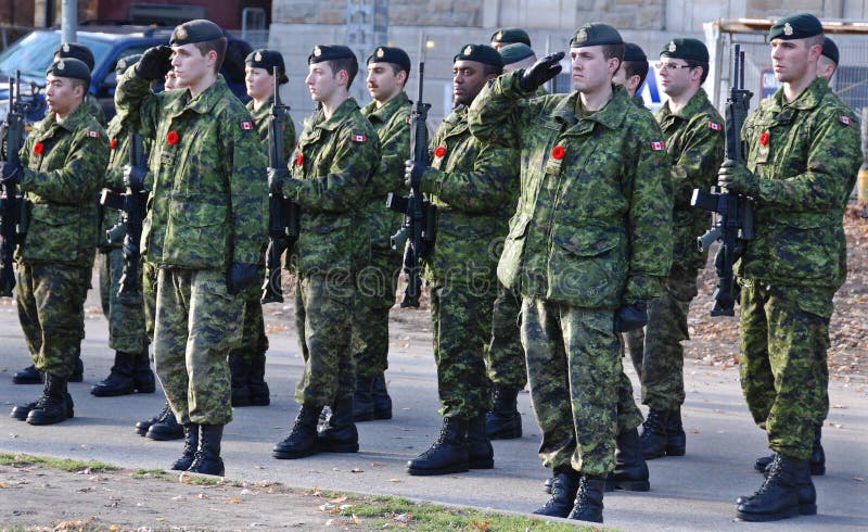 MONTREAL CANADA NOVEMBER 6 :Canadians soldiers in uniform for the remembrance Day on November 6, 2011, Montreal, Canada.The day was dedicated by King George V on 7-11-19 as a day of remembrance. MONTREAL CANADA NOVEMBER 6 :Canadians soldiers in uniform for the remembrance Day on November 6, 2011, Montreal, Canada.The day was dedicated by King George V on 7-11-19 as a day of remembrance.