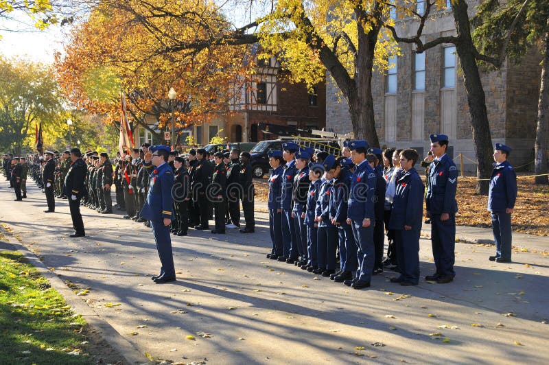 MONTREAL CANADA NOVEMBER 6 :Canadians soldiers in uniform for the remembrance Day on November 6, 2011, Montreal, Canada.The day was dedicated by King George V on 7-11-19 as a day of remembrance. MONTREAL CANADA NOVEMBER 6 :Canadians soldiers in uniform for the remembrance Day on November 6, 2011, Montreal, Canada.The day was dedicated by King George V on 7-11-19 as a day of remembrance.