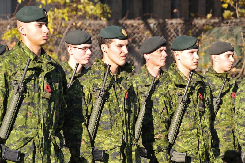 MONTREAL CANADA NOVEMBER 6 :Canadians soldiers in uniform for the remembrance Day on November 6, 2011, Montreal, Canada.The day was dedicated by King George V on 7-11-19 as a day of remembrance. MONTREAL CANADA NOVEMBER 6 :Canadians soldiers in uniform for the remembrance Day on November 6, 2011, Montreal, Canada.The day was dedicated by King George V on 7-11-19 as a day of remembrance.