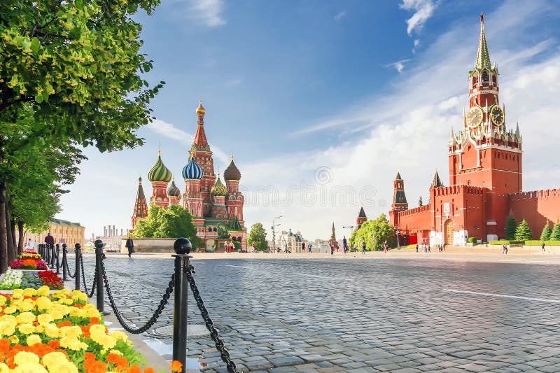 Собор ` s базилика St на красной площади в Москве, России стоковое фото rf