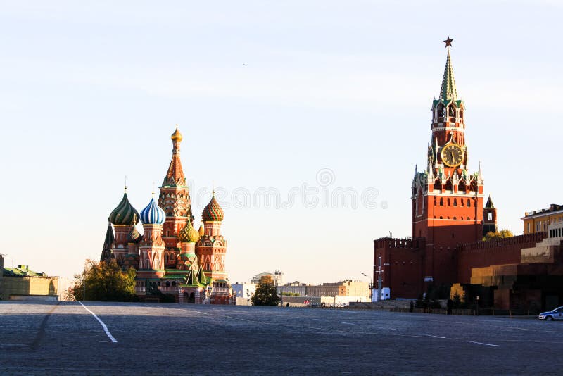 Собор базилика красной площади и St стоковая фотография Собор базилика красной площади и St стоковая фотография