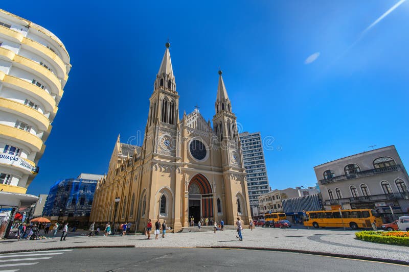Собор в Curitiba, Бразилии стоковое фото rf