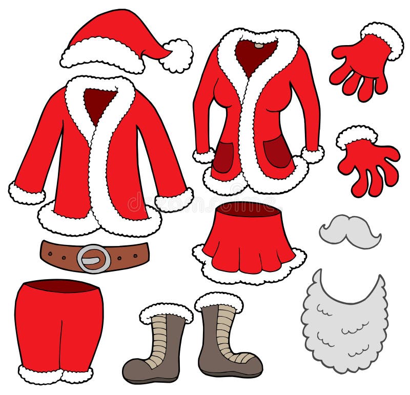 собрание santa одежд клаузул бесплатная иллюстрация собрание santa одежд клаузул бесплатная иллюстрация