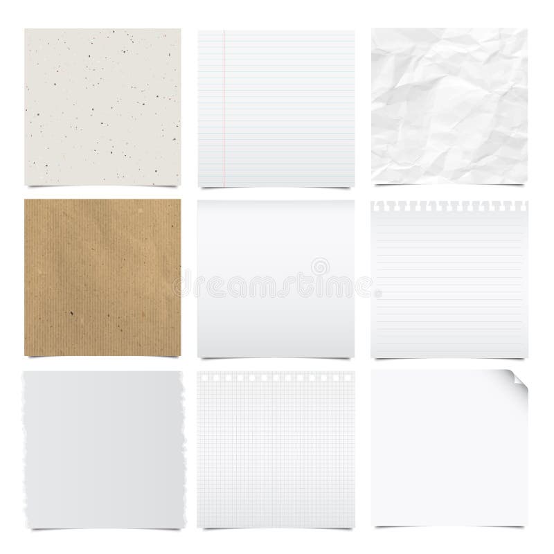 Collection of note papers background ,Illustration. Collection of note papers background ,Illustration