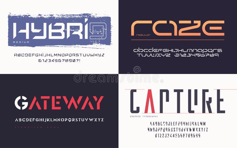 Collection of various trendy vector fonts, typefaces, alphabets. Collection of various trendy vector fonts, typefaces, alphabets.